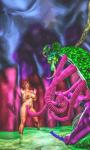 Cave alien cornered fear insect nude scifi tentacel water // 1500x2500 // 1.0MB