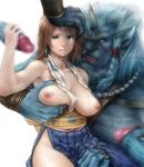 Final_Fantasy Yuna beast beastman breast_squeeze cute imminent_oral large_breasts lion willing // 680x787 // 81.0KB
