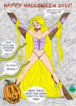 Halloween Rapunzel anticipation mouth_gagged pumpkin_monster tentacles tied_up // 1024x1420 // 539.3KB