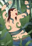 Topless arms_restrained girl half_naked laughing monsters tears tentacles tickling // 800x1131 // 309.0KB