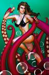 bikini_girl fighting_back in_peril knife octopus tentacles under_water // 1024x1546 // 332.6KB