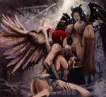 angel artist_Lucien big_breasts chains demon eyes_closed forced futa hair_grab huge_dick kneeling oral tears two_dicks // 1835x1688 // 748.2KB