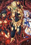multiple_girls oral tentacles_under_clothes torn_clothes // 850x1219 // 593.9KB