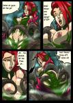 League_of_Legends Zyra bondage exposed_breasts nipple_play plant_tentacles red_head // 733x1024 // 176.2KB