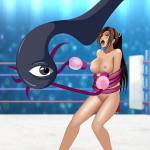 Kasumi audience blush eyeball eyeball_monster fighter fighting fighting_ring imminent_milking monster nipple_latch nude pony_tail public restrained scream suction_bulbs sweat tentacles // 750x750 // 416.4KB