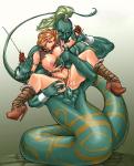 Angry Armor anal breast_lick brown_hair brunette defiant lapgirl large_breasts lipstick lost_the_fight monster naga rape resisting restrained spread_legs warrior_woman // 1099x1361 // 436.0KB