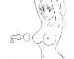 animated arms_above_head bottle bouncing_breasts breast_latch breasts gif lactation lineart matching milk milking nipples no_background solo_focus // 900x720 // 549.7KB