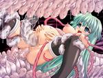 Emily Vaginal anal belly_bulge belly_button belly_grab breast_grab censored cum double_penetration eyes_wide_open green_hair monster on_back open_mouth pregnant scared scream spread_legs stockings tears tentacle_rape thigh-highs wall // 640x480 // 467.3KB