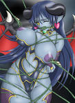 Astaroth Shinra_Bansho Tentacle anticipation arms_behind_back big_breasts breasts_exposed demon demon_girl embarrassed gagged impending_rape nipple_latch restrained succubus tears tied_up wink // 400x551 // 61.3KB