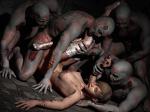 3D blood brunette gangbang_rape helpless legs_together looking_at_viewer naked_woman side_boob small_breasts stockings surprised thigh-highs vaginal_penetration zombies // 1200x900 // 159.6KB