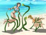 anticipation ashley_graham beach bikinis hypnosis jill_valentine resident_evil tentacle_monster tentacles // 1024x791 // 806.3KB