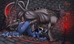 Demon_Beast World_of_Warcraft artist_DrGraevling bent_over cum_inside doggy_style doggystyle monster monster_rape pressed_against_ground summoning vaginal_penetration // 1200x720 // 116.5KB