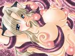 Tentacle armpits arms_up big_breasts blonde blush breast_squeeze catgirl lick nipple_play sorrel white_skin // 600x450 // 60.9KB