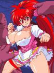 Heroine aliens areola_slip blush fight fighting_stance large_breasts maid_outfit red_hair skirt // 768x1024 // 912.1KB